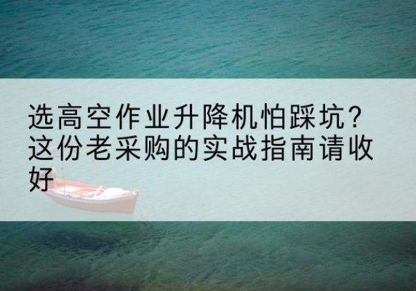 珠晖高空作业升降机厂家推荐-选高空作业升降机怕踩坑？这份老采购的实战指南请收好